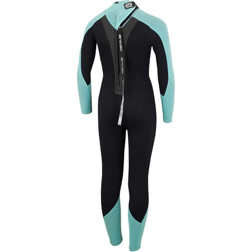 Animal Girls Back Zip 3.2 Full Wetsuit - MED (Black/Teal) - Image 3