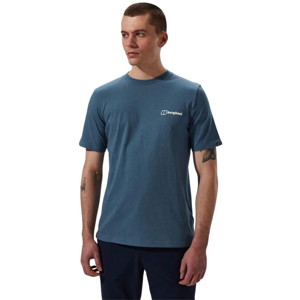 Berghaus Men's Cheviot Box Logo Short Sleeve T-Shirt (Blue) - Image 3