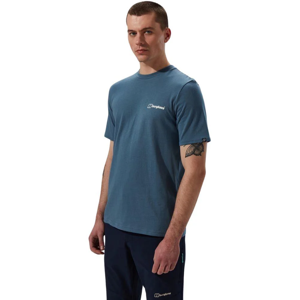 Berghaus Men's Cheviot Box Logo Short Sleeve T-Shirt (Blue) - Image 4