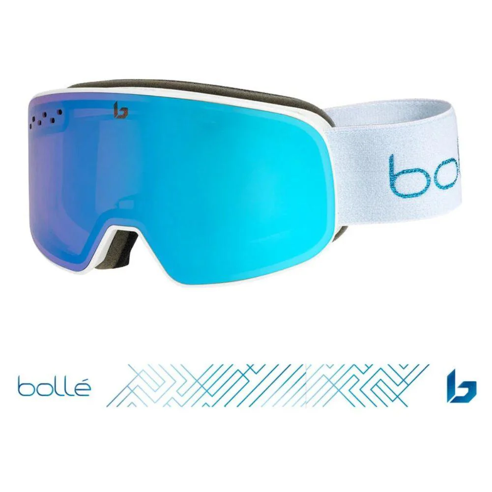 Bollé Unisex Nevada Small Ski Goggles (White Metallic /Blue Matte/Azure) - Cat 2 - Image 2
