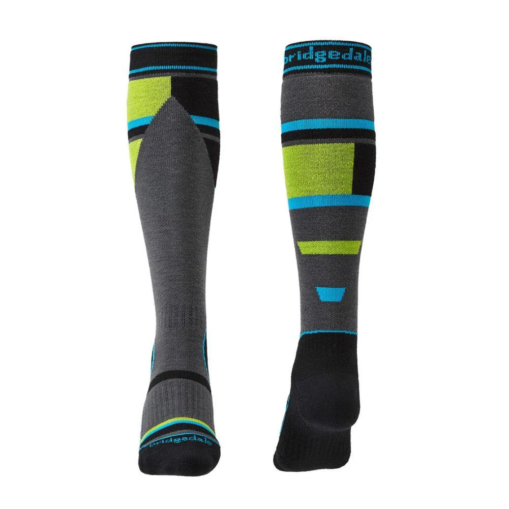 Bridgedale Mountain Junior Ski Socks (Grey/Green) - Image 4
