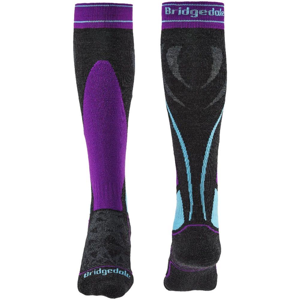 Bridgedale Women's Midweight Merino Endurance Over Calf Ski Socks (Graphite Purple) - Image 2