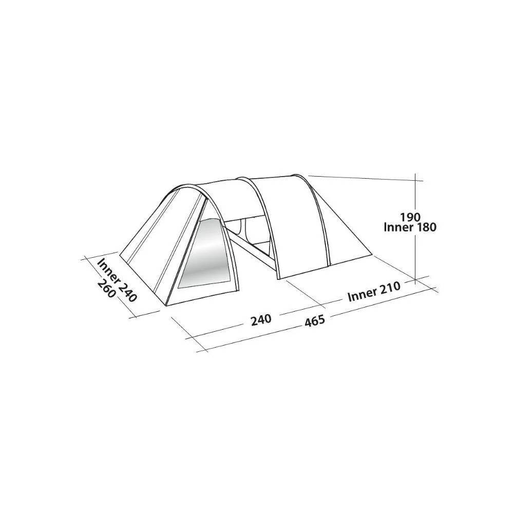 Easy Camp Galaxy 400 Tent - 4 Man Tunnel Tent (Rustic Green) - Image 17