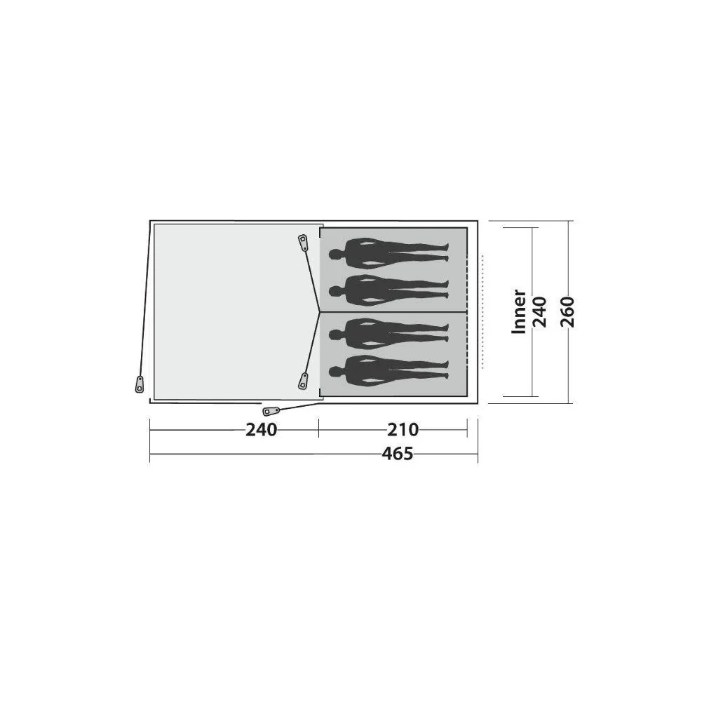 Easy Camp Galaxy 400 Tent - 4 Man Tunnel Tent (Rustic Green) - Image 18