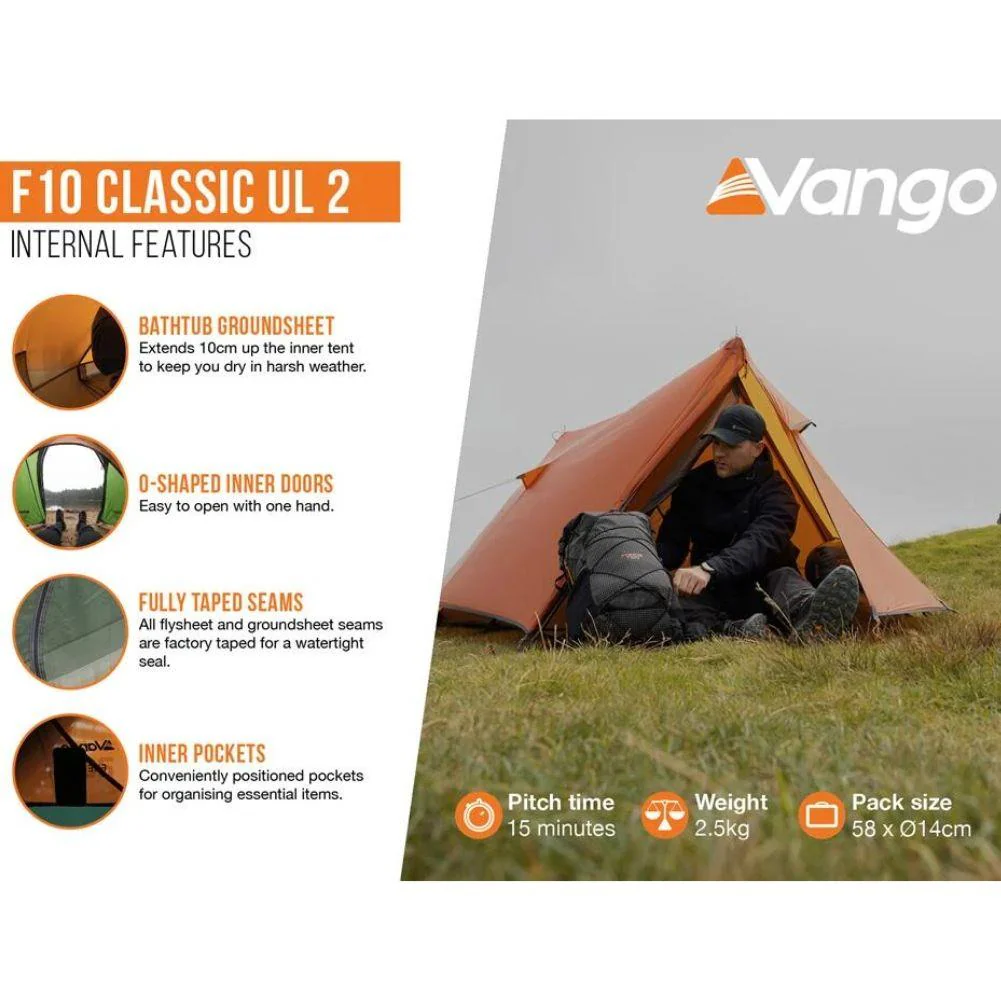 Force Ten (F10) Classic UL2 - 2 Man Tent (Burnt Orange) - Image 4
