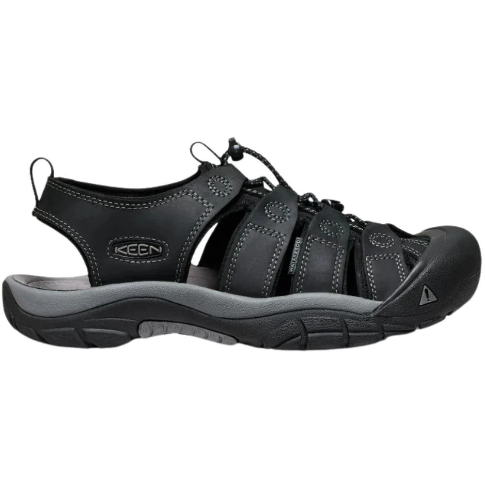 Keen Men's Newport Leather Sandal (Black/Steel Grey)