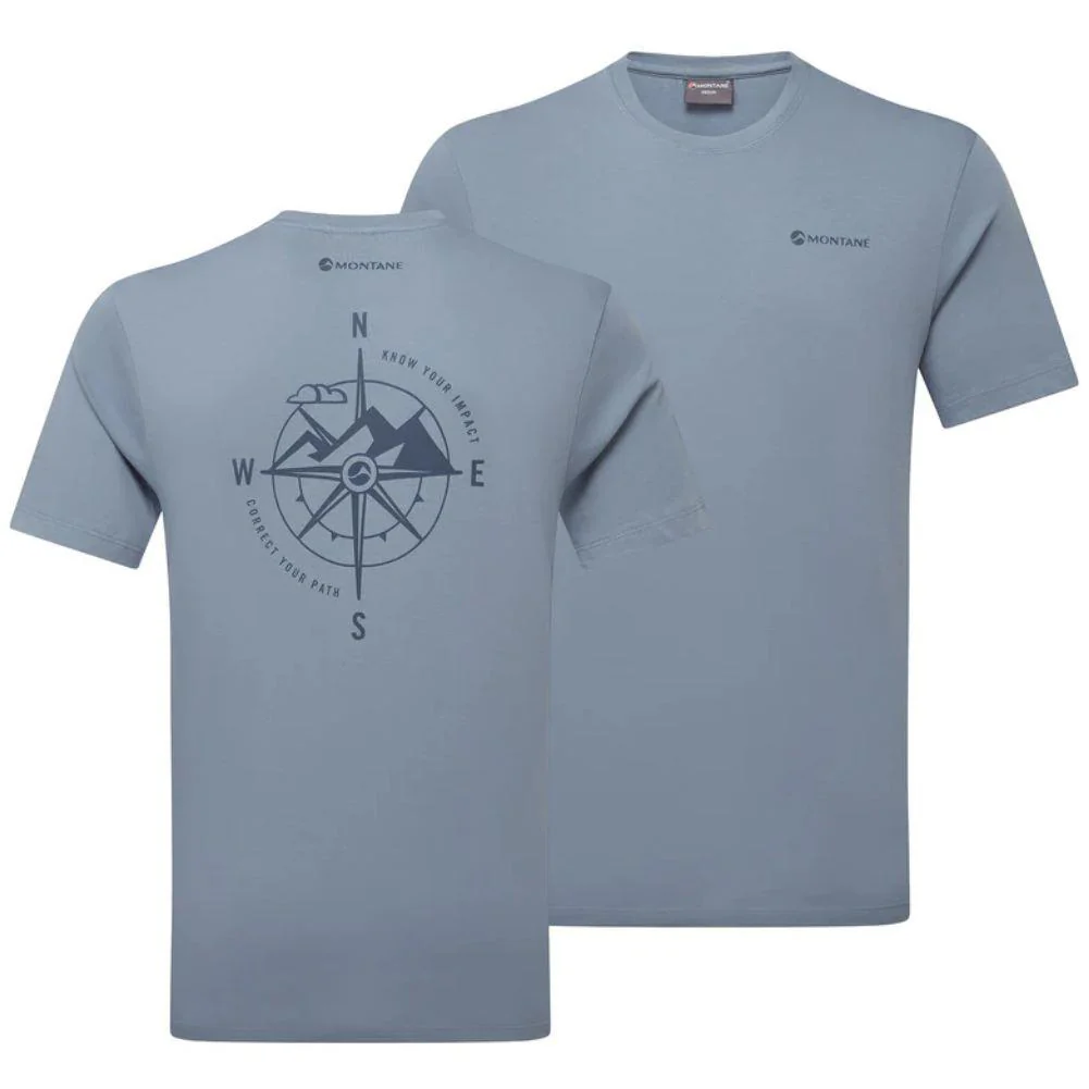 Montane Men's Impact Compass T-Shirt (Stone Blue) - Image 3