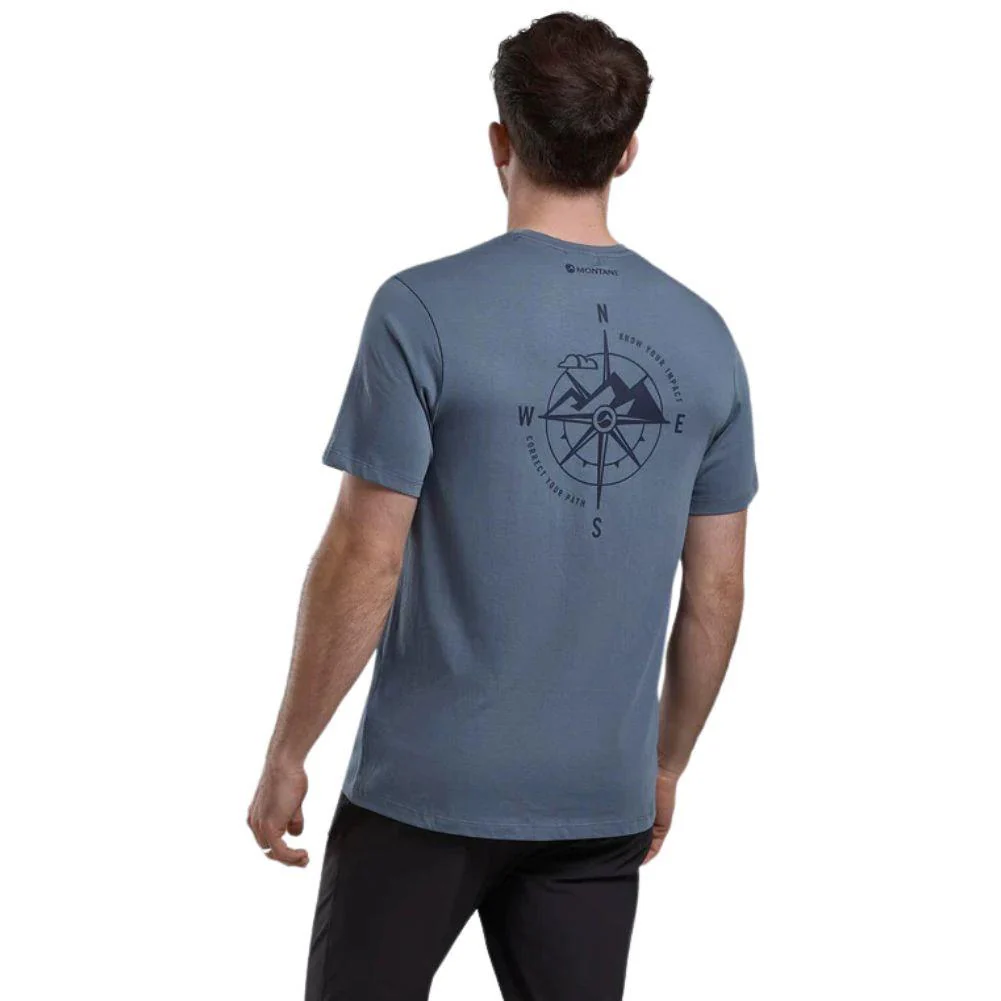 Montane Men's Impact Compass T-Shirt (Stone Blue) - Image 5