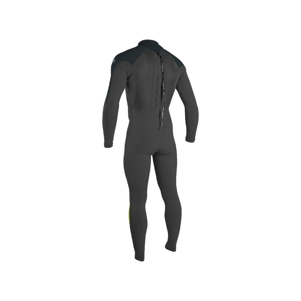 O'Neill Epic Mens 4/3mm Back Zip Wetsuit (Black/Gunmetal/Dayglo) - Image 2