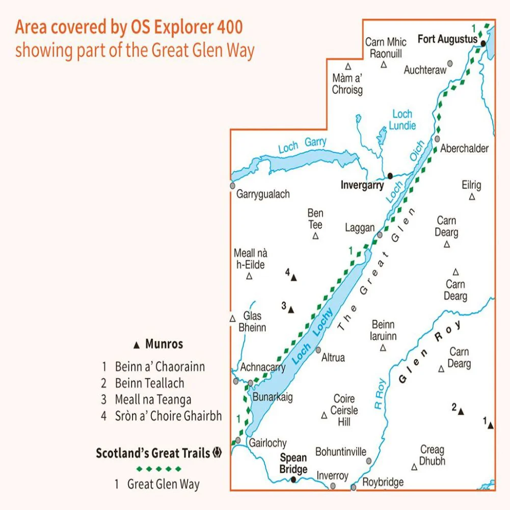 Ordnance Survey Explorer Map 400 Loch Lochy & Glen Roy - Image 3