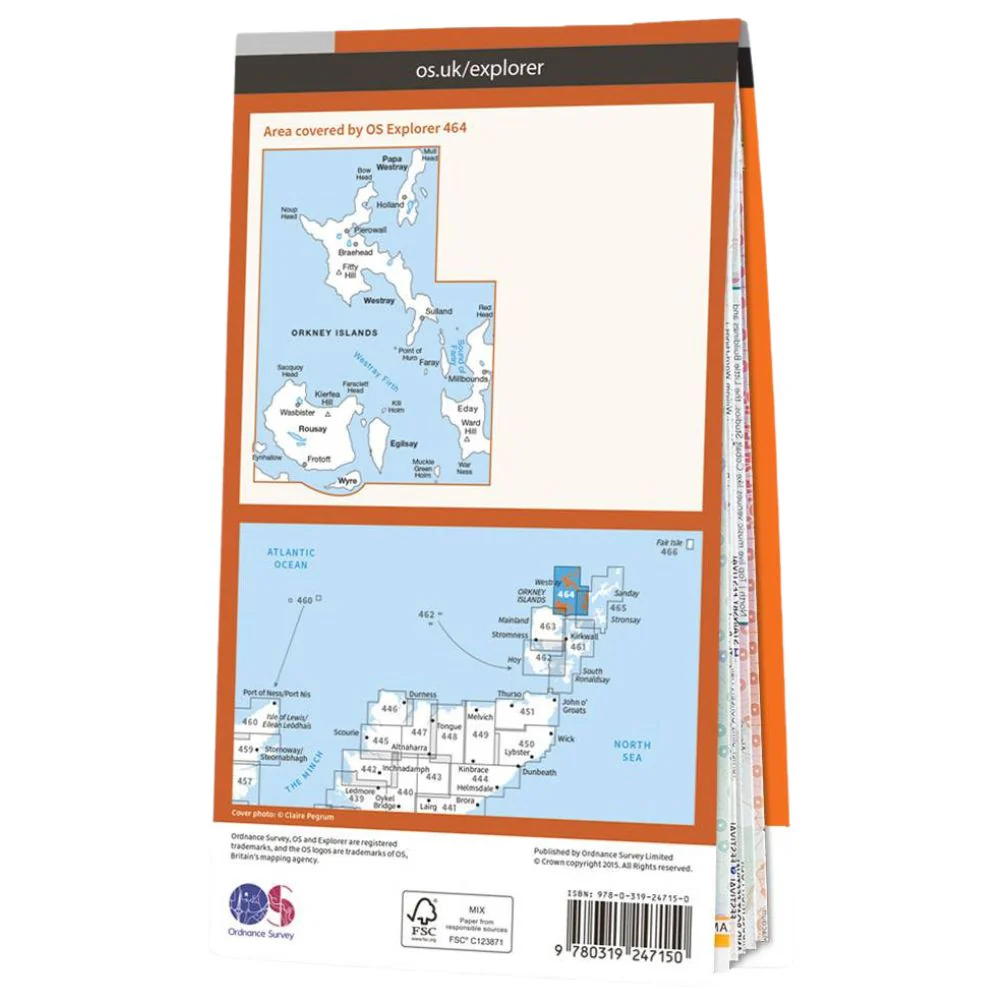 Ordnance Survey Explorer Map 464 Orkney - Westray, Papa Westray, Rousay, Egilsay & Wyre - Image 3
