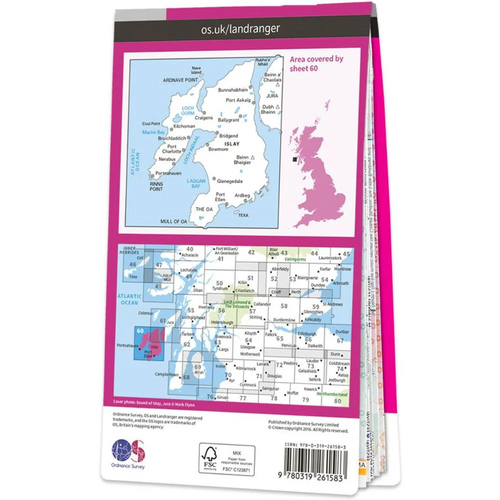 Ordnance Survey Landranger Map 60 Islay - Image 3