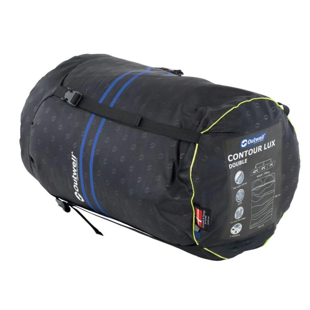 Outwell Contour Lux Double Reversible Sleeping Bag (Imperial Blue) - Image 10