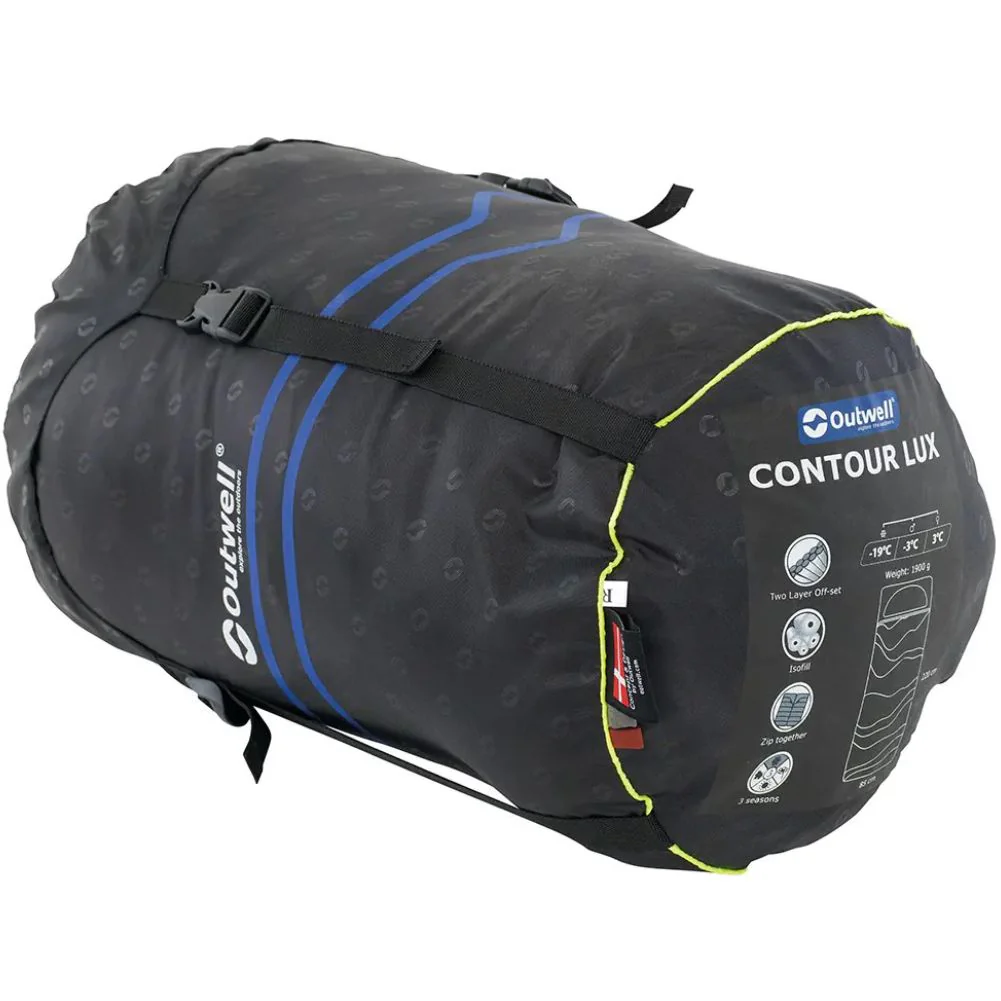 Outwell Contour Lux Reversible Sleeping Bag - Deep Blue - Image 6