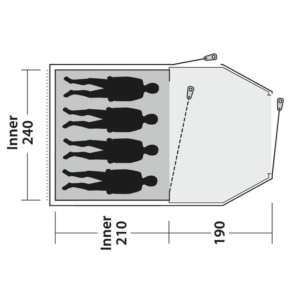 Outwell Earth 4 Tent - 4 Man Tunnel Tent - Image 13
