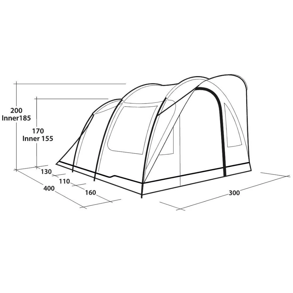 Outwell Sky 4 Tent - 4 Man Tunnel Tent - Image 12