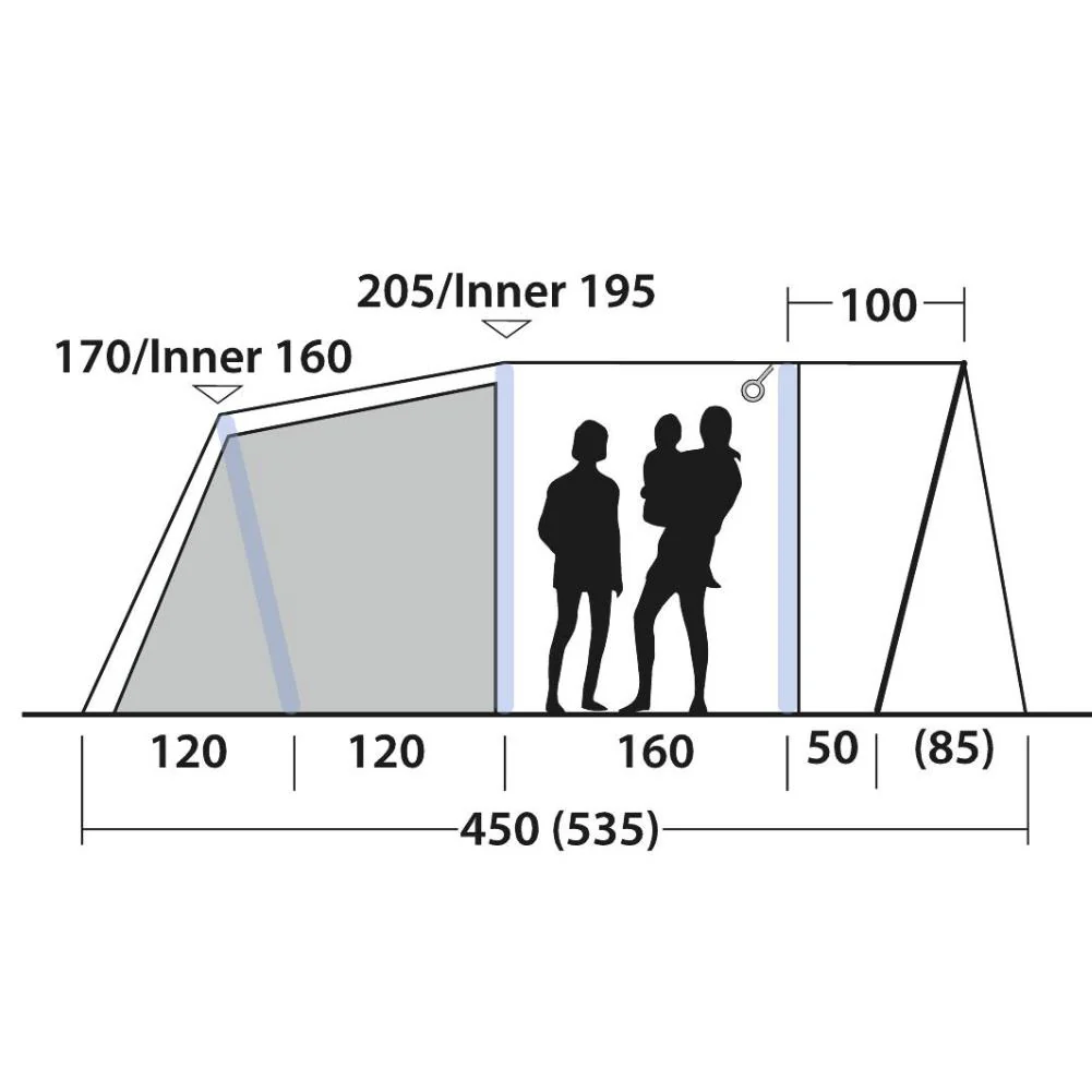 Outwell Sunhill 5 Air Tent - 5 Man Infltable Tent - Image 14