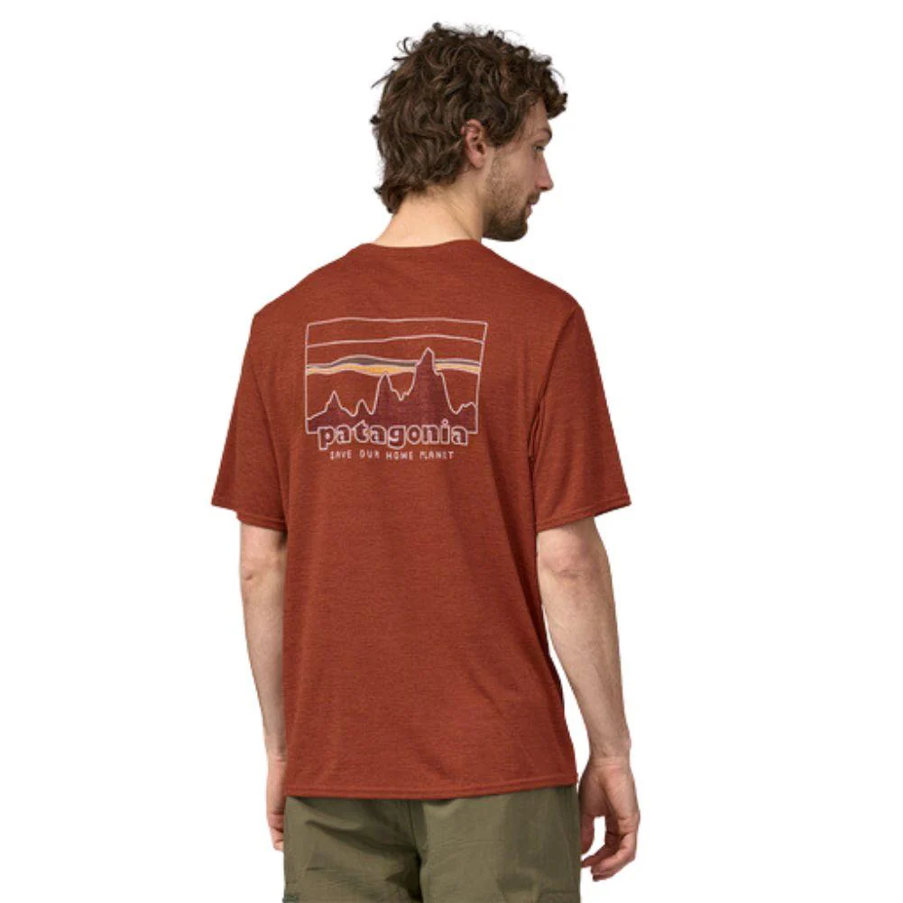 Patagonia Men's Capilene Cool Daily Graphic Shirt (73 Skyline: Burl Red X-Dye) - Image 3