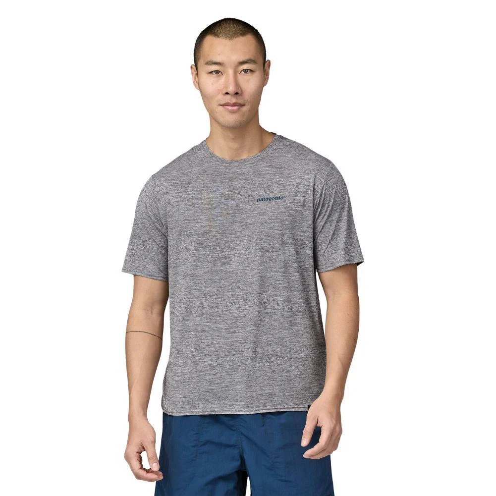 Patagonia  Men's Capilene Cool Daily Graphic Shirt - Waters (Boardshort Logo Abalone Blue: Feather Grey) - Image 4