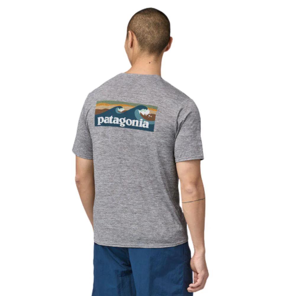 Patagonia  Men's Capilene Cool Daily Graphic Shirt - Waters (Boardshort Logo Abalone Blue: Feather Grey) - Image 6