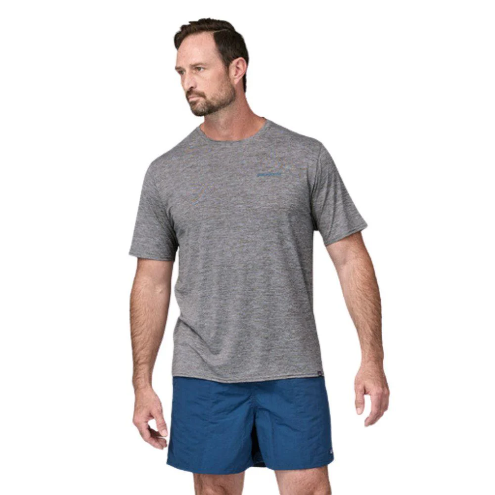 Patagonia  Men's Capilene Cool Daily Graphic Shirt - Waters (Boardshort Logo Abalone Blue: Feather Grey) - Image 7