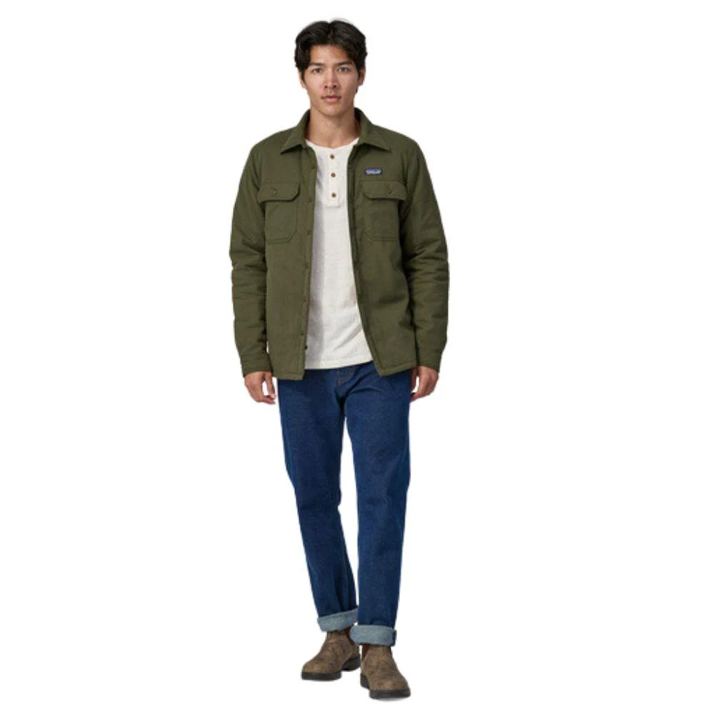 Patagonia Men's Insulated Organic Cotton Midweight Fjord Flannel Shirt (Basin Green) - Image 4