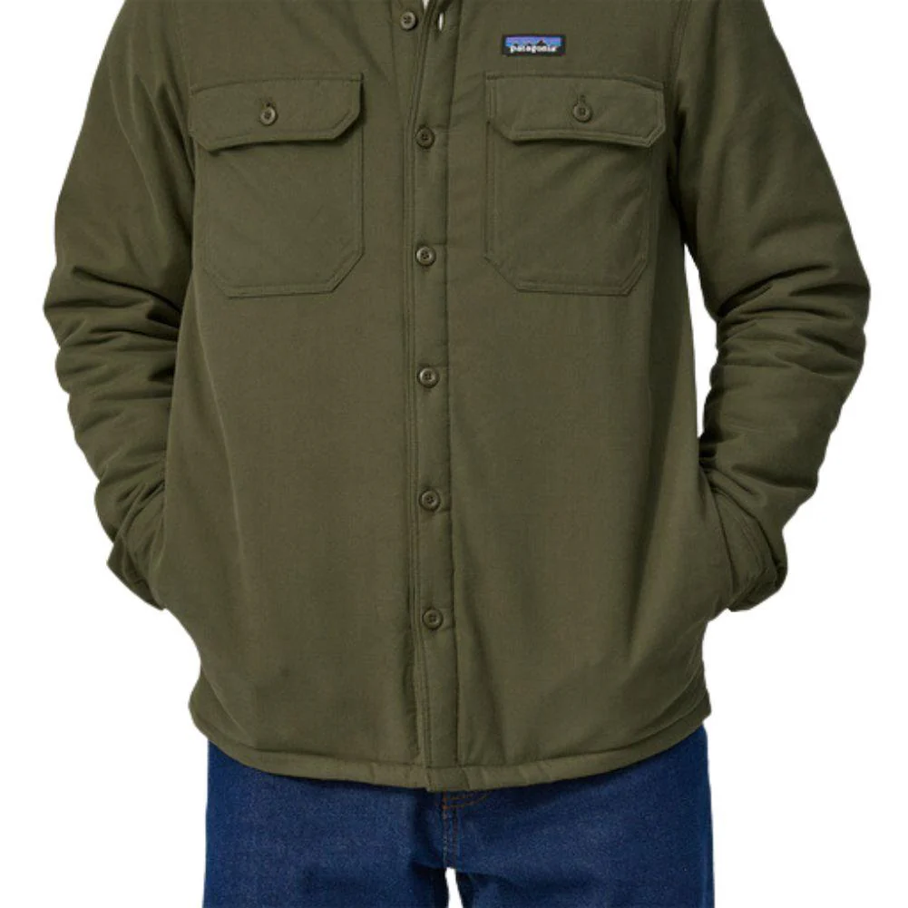 Patagonia Men's Insulated Organic Cotton Midweight Fjord Flannel Shirt (Basin Green) - Image 6