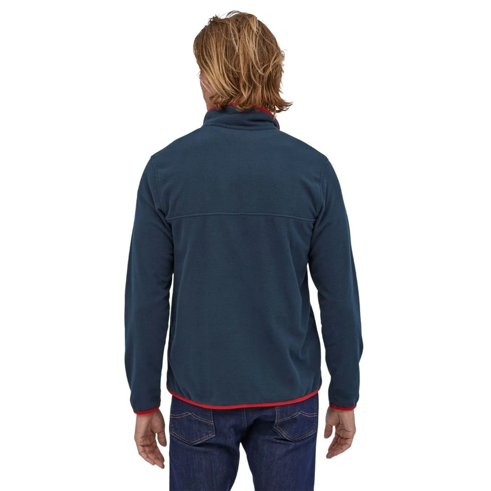 Patagonia Men's Micro D Snap-T Fleece Pullover (New Navy w/Classic Red) - Image 3