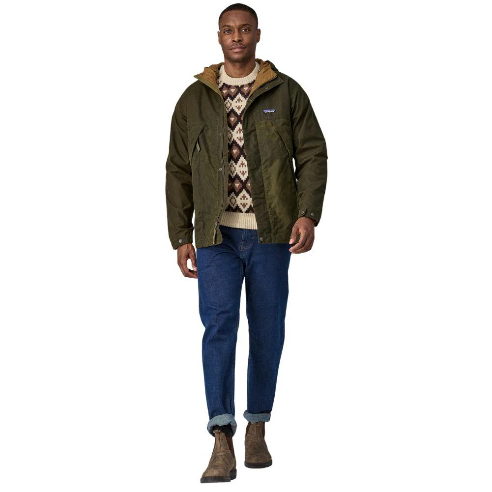 Patagonia Men's Waxed Cotton Jacket (Basin Green) - Image 8