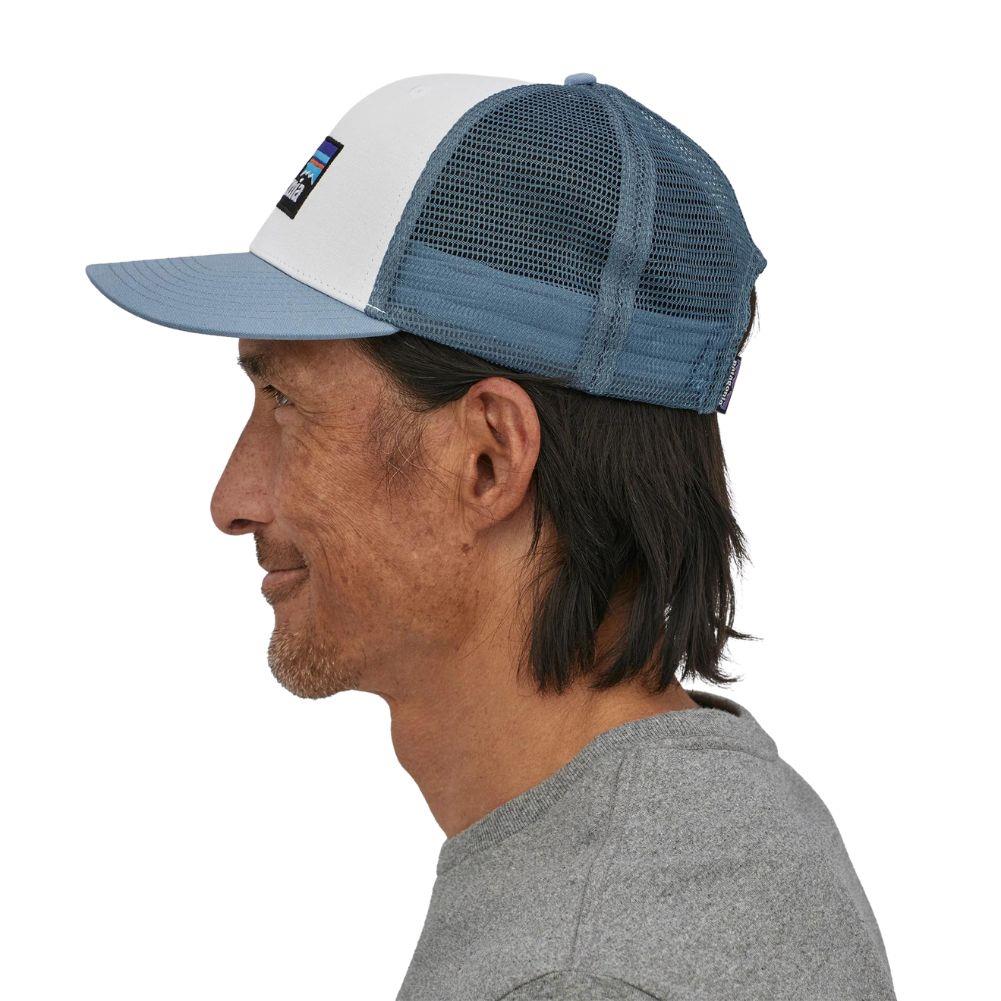 Patagonia P-6 Logo Trucker Hat (White/Light Plume Grey) - Image 4
