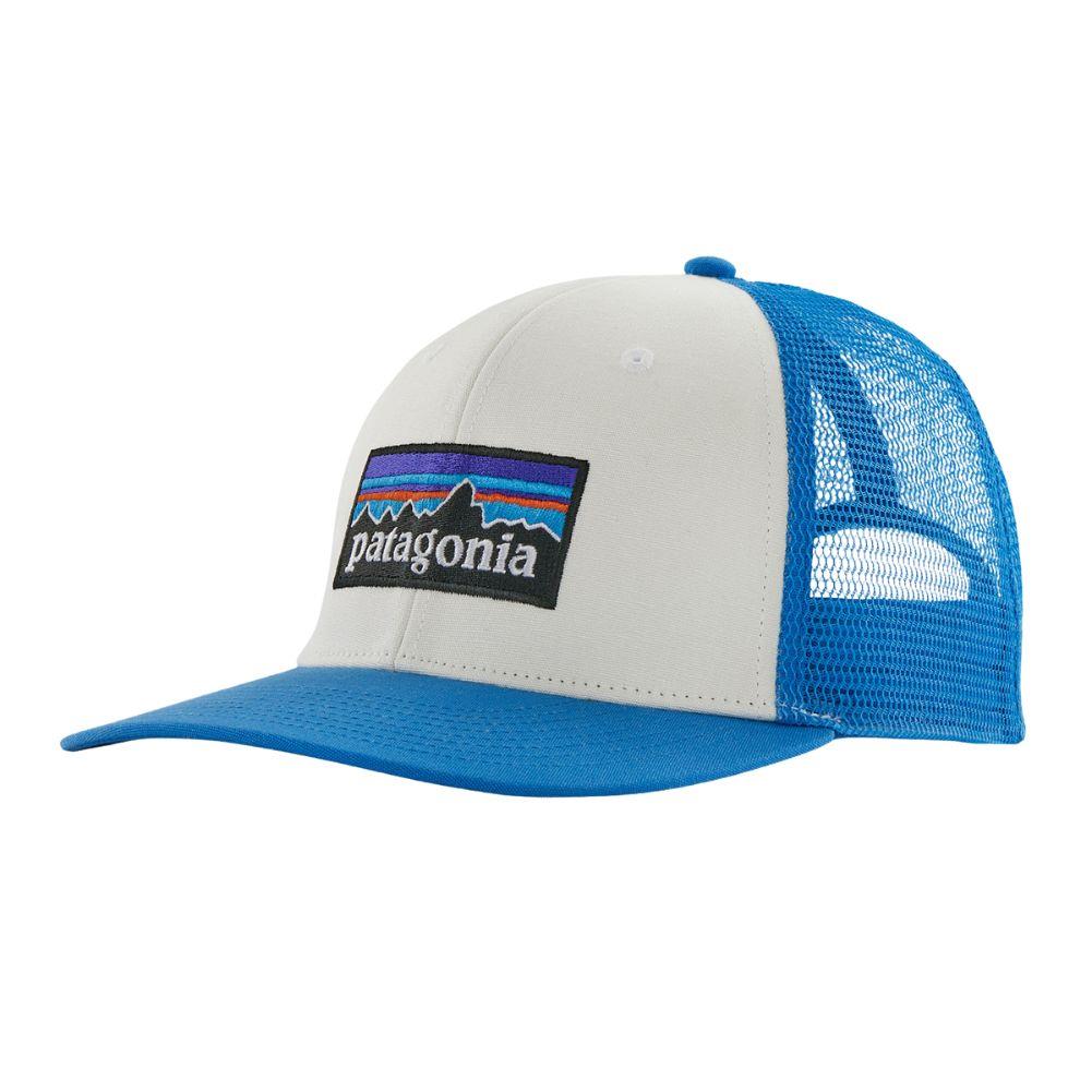Patagonia P-6 Logo Trucker Hat (White/Vessel Blue) - Image 7