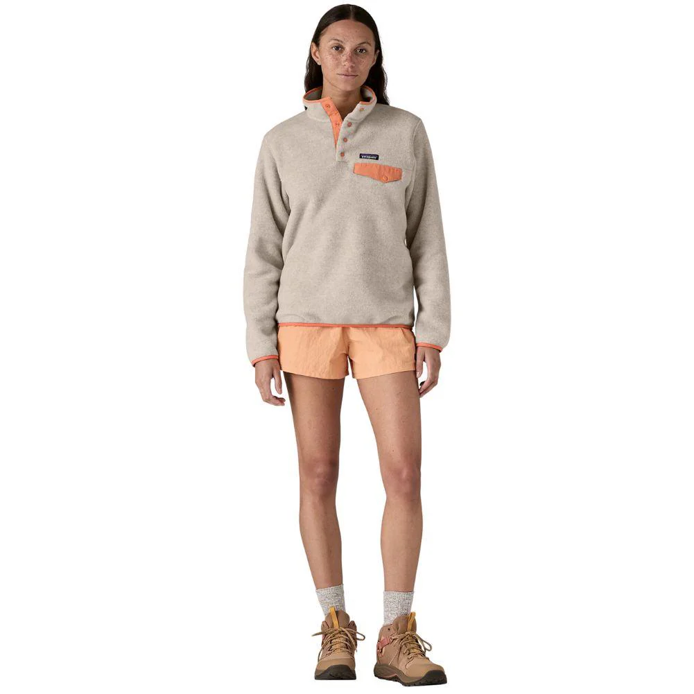 Patagonia Women's Lightweight Synchilla Snap-T Fleece Pullover (Oatmeal Heather/Heirloom Peach) - Image 4