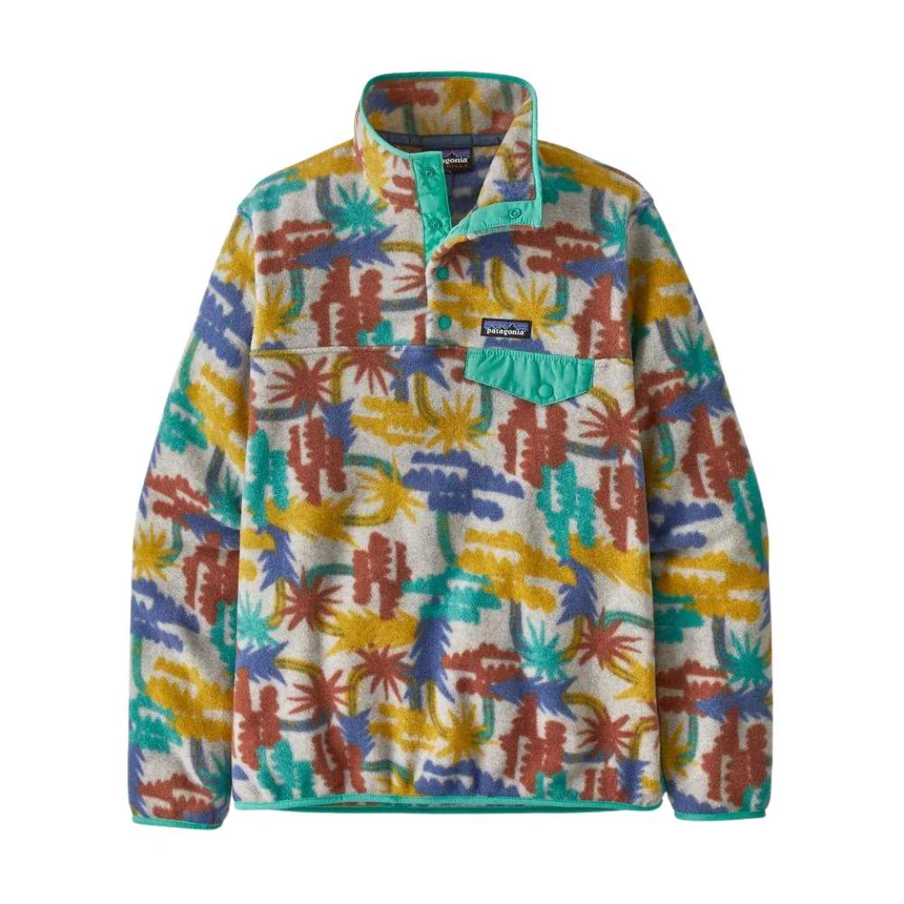 Patagonia Women's Lightweight Synchilla® Snap-T® Fleece Pullover (Tree Connection Big/Fresh Teal)