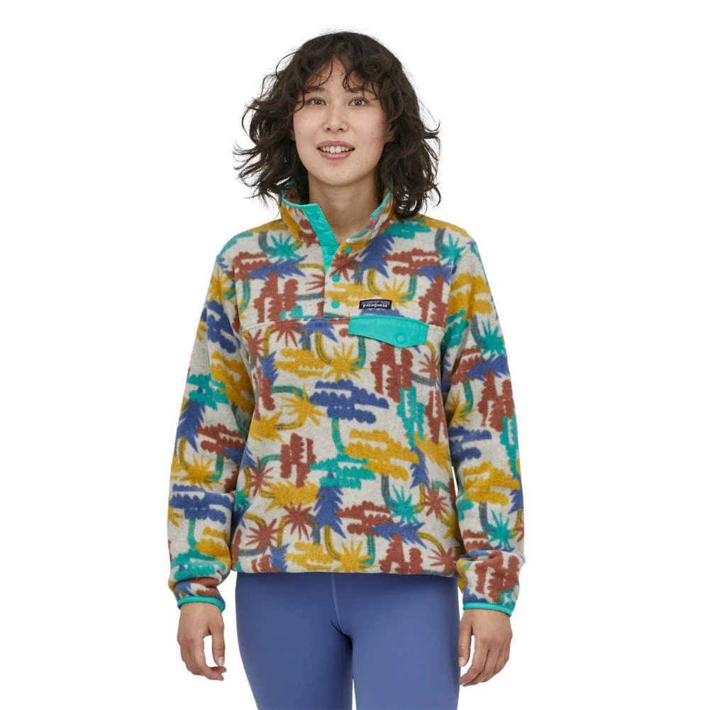 Patagonia Women's Lightweight Synchilla® Snap-T® Fleece Pullover (Tree Connection Big/Fresh Teal) - Image 5