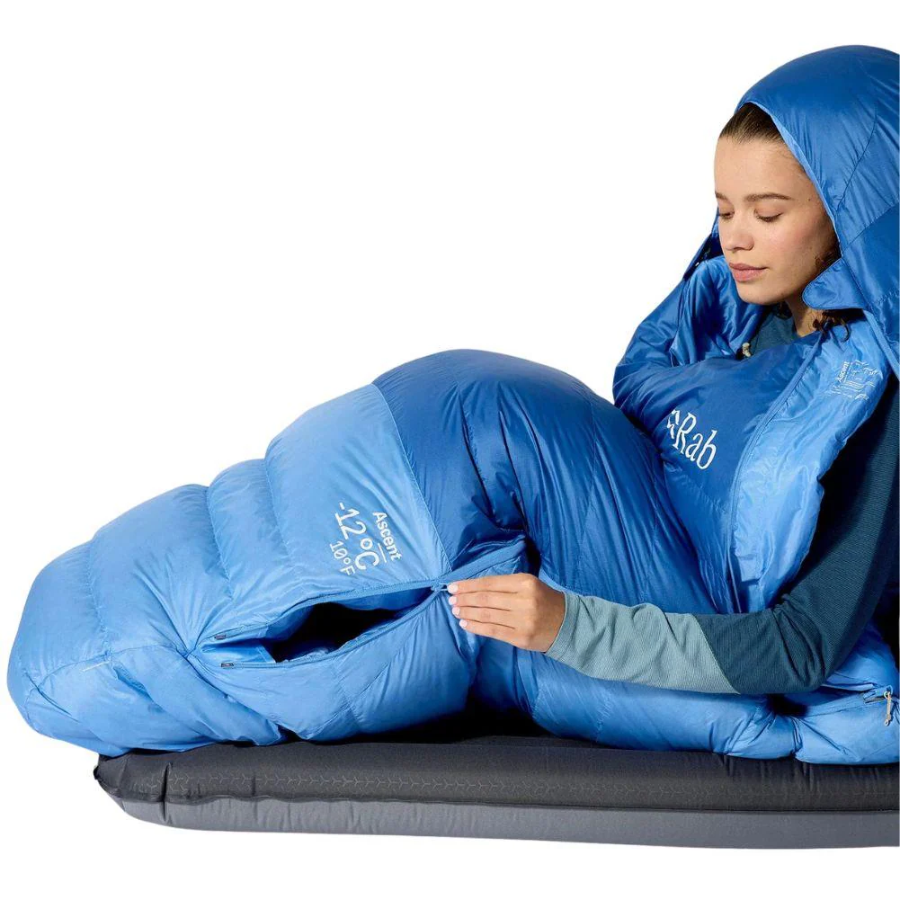 Rab Women's Ascent Down Sleeping Bag (-12°C) - Regular - Left Zip (Dark Bluebird/Bluebird) - Image 4