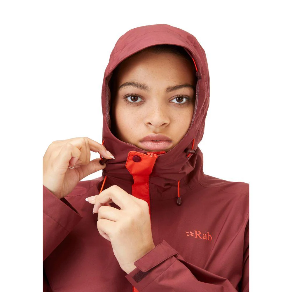 Rab Women's Downpour Eco Waterproof Jacket (Deep Heather/Red Grapefruit) - Image 7