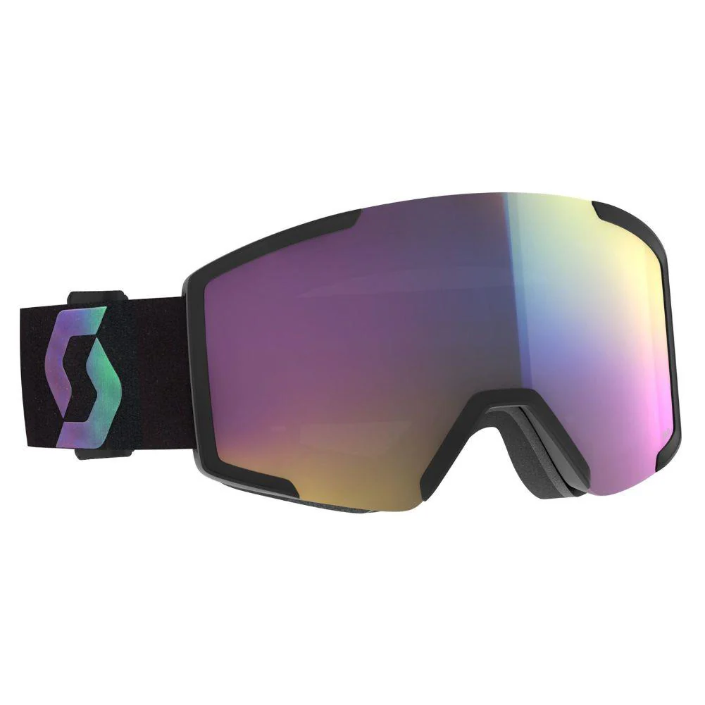 Scott Shield Snow Sports Goggles + Extra Lens (Black/Aurora Green) Enhancer Teal Chrome Lense