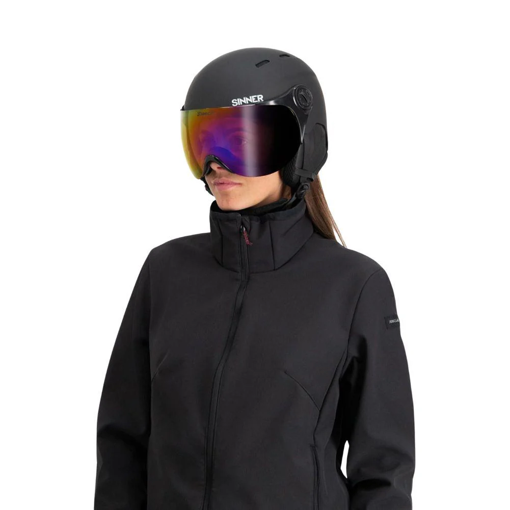 Sinner Typhoon Visor Snow Sports Helmet (Matte Black/Red) - Cat 2 - Image 5