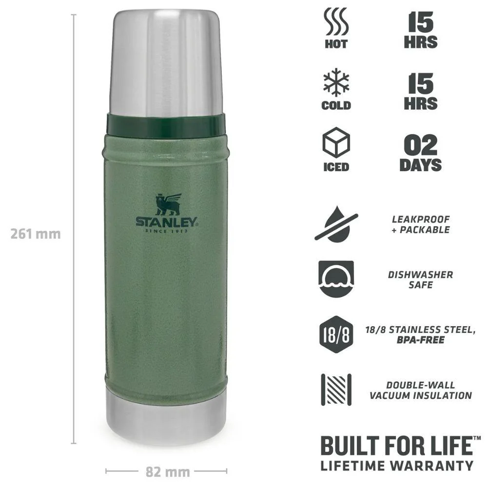 Stanley Classic Legendary Bottle 0.47L Flask (Hammertone Green) - Image 5