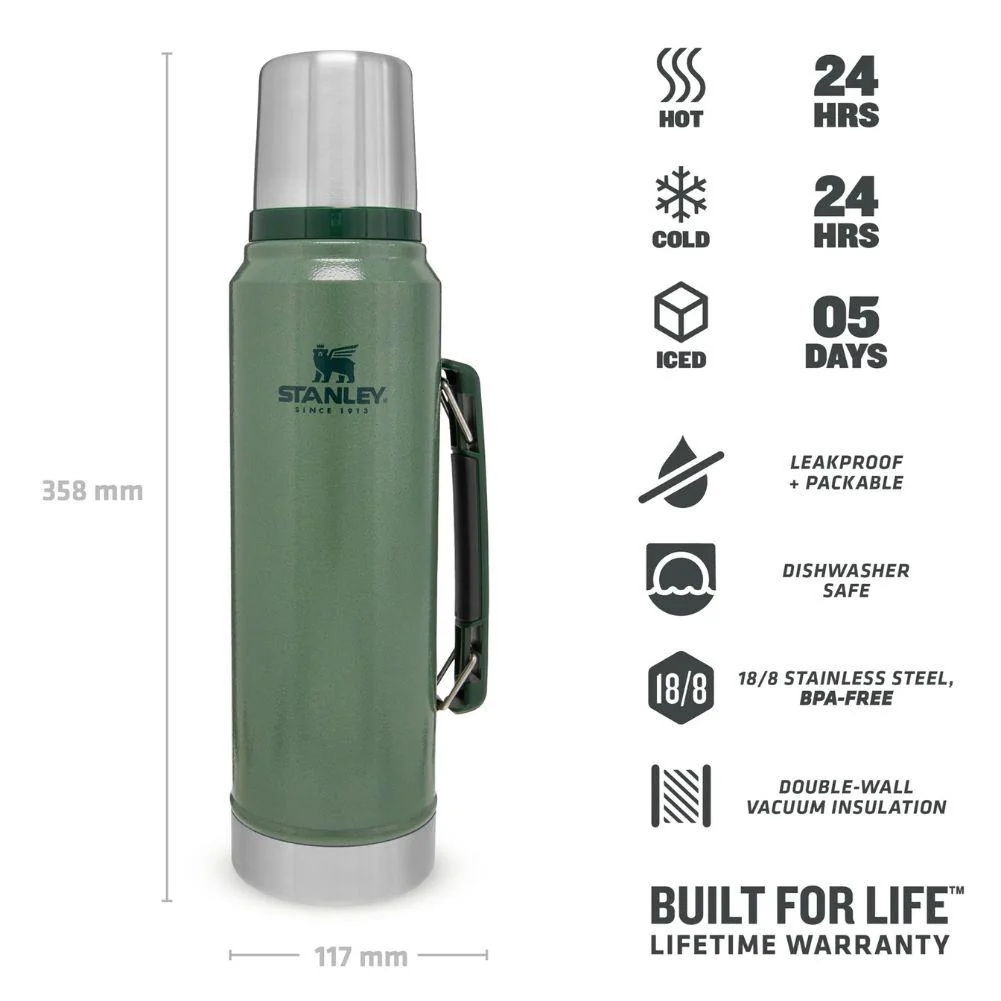 Stanley Classic Legendary Thermal 1L Flask (Matte Black Pebble) - Image 3