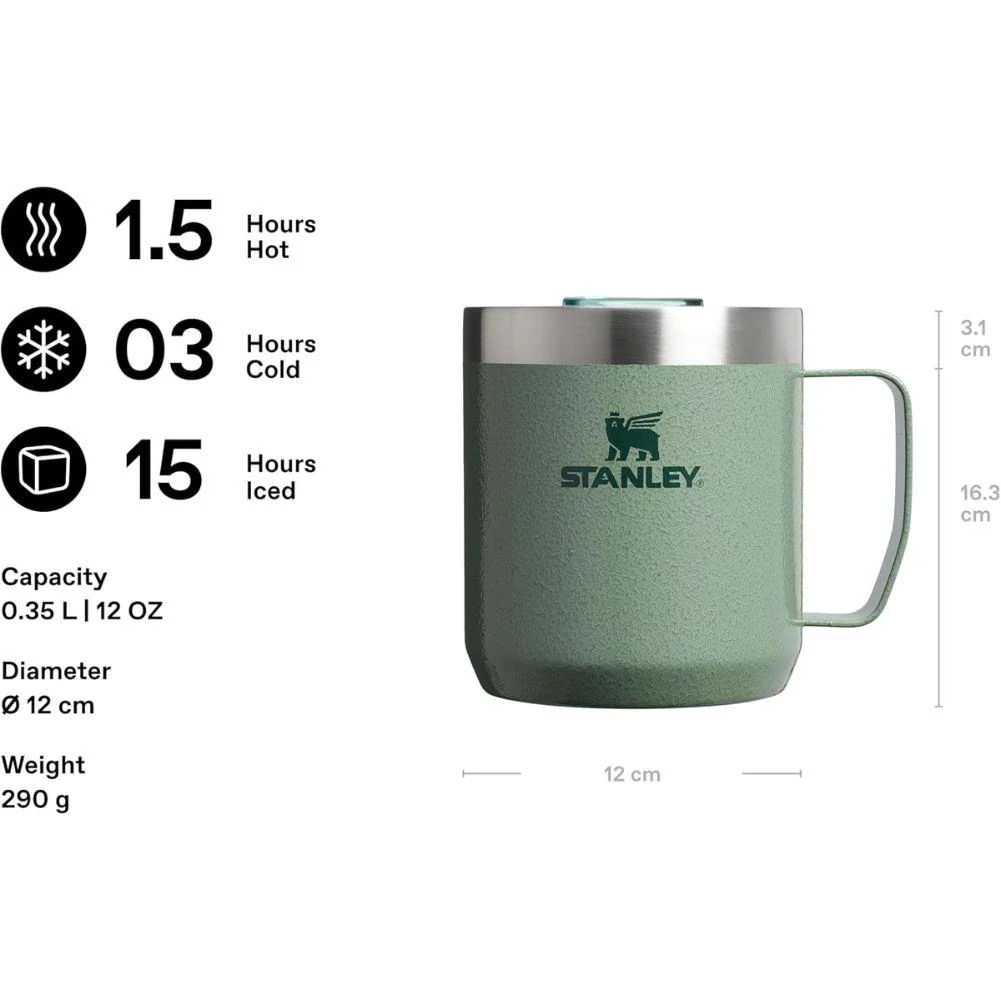 Stanley Everyday Camp 350ml Mug (Hammertone Green) - Image 4