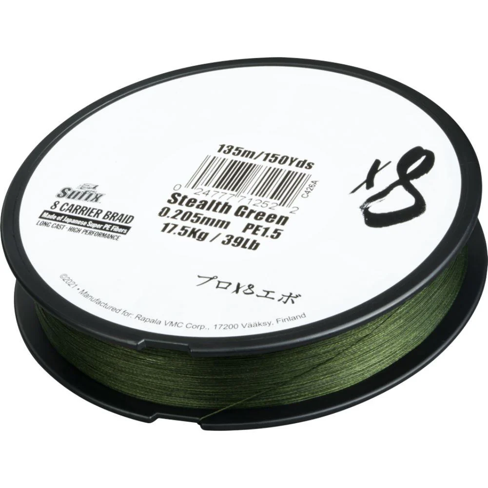 Suffix X8 Braided Fishing Line 150 Metres (Stealth Green) - Image 3