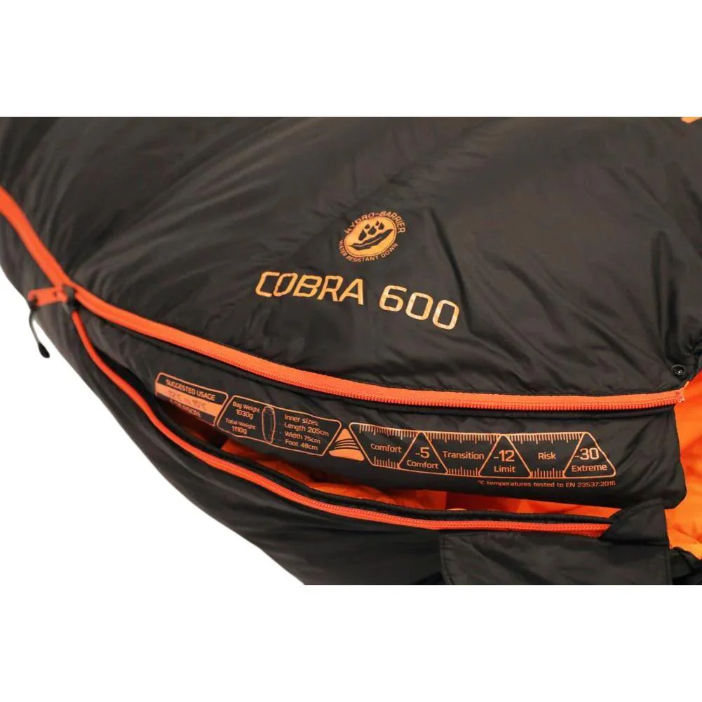 Vango Cobra 600 Down Filled Sleeping Bag (Anthracite) - Image 7