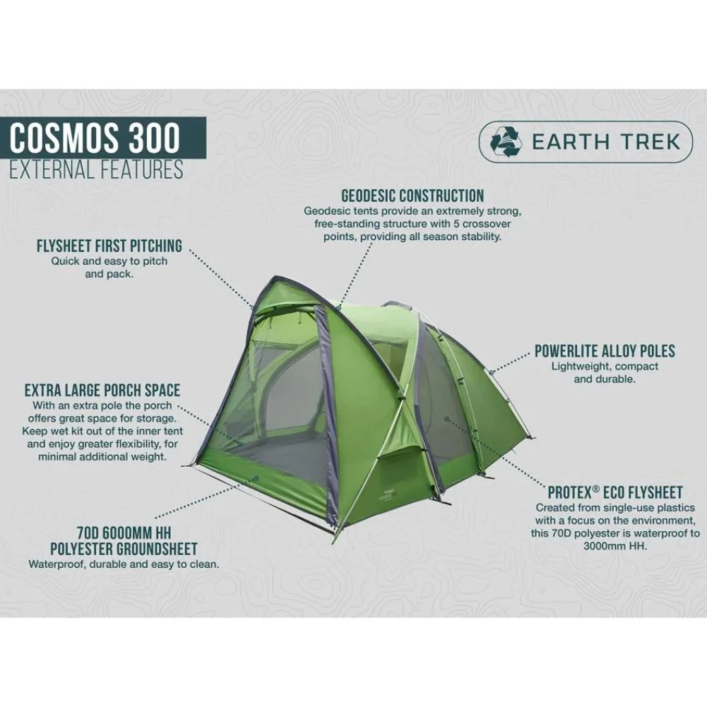 Vango Cosmos 300 Tent - 3-Man Tent (Pamir Green) - Image 17