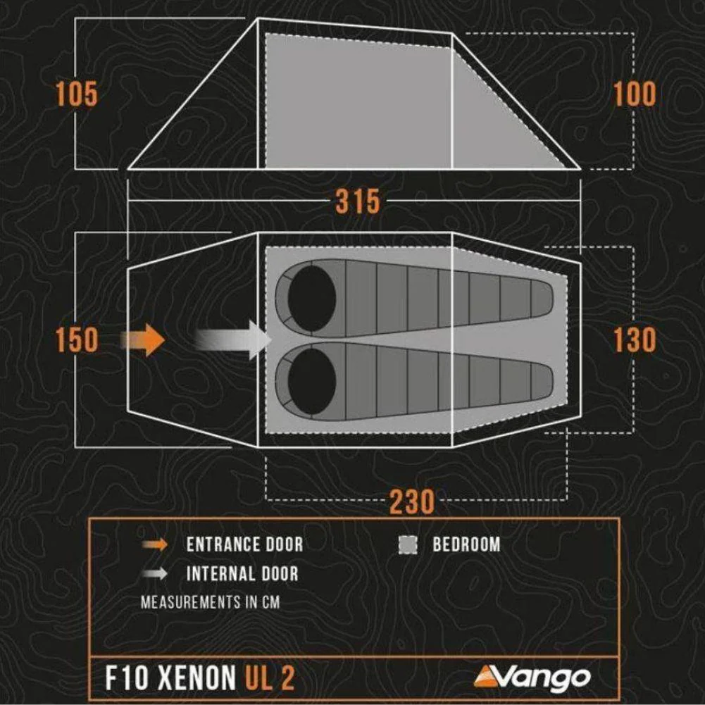 Vango F10 Xenon UL 2 Tent + Force Ten Xenon UL 2 Groundsheet Protector - GP515 - Image 6