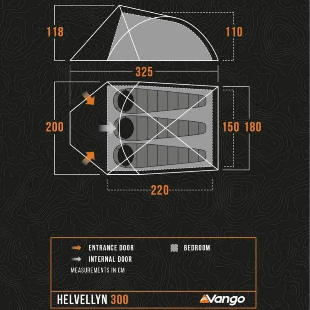 Vango Helvellyn 300 Trekking Tent + Vango Helvellyn 300 Groundsheet Protector - GP521 - Image 5