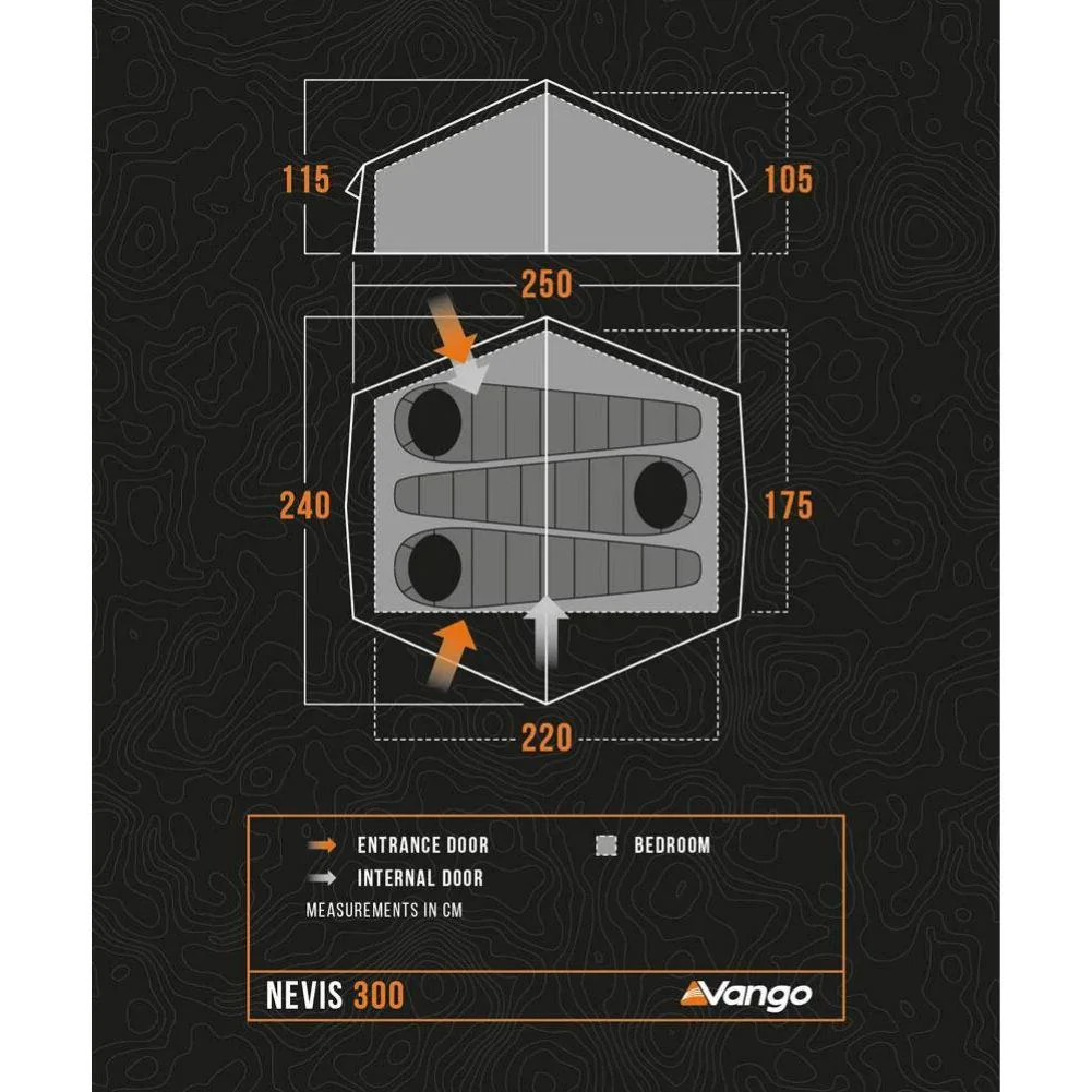 Vango Nevis 300 Tent - 3 Man Trekking/Backpacking Tent - Image 7