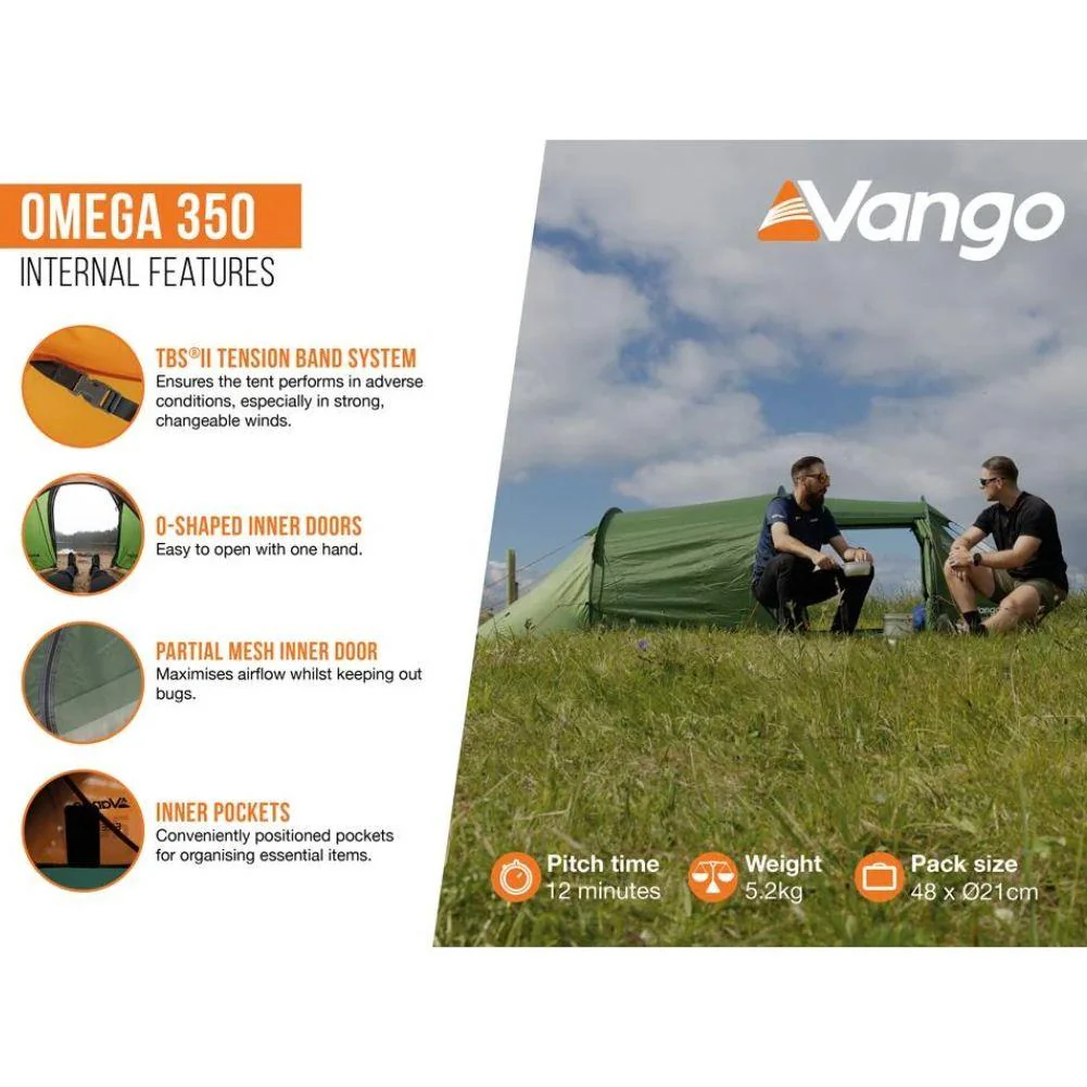 Vango Omega 350 Eco Tent - 3 Man Tunnel Tent - Image 12