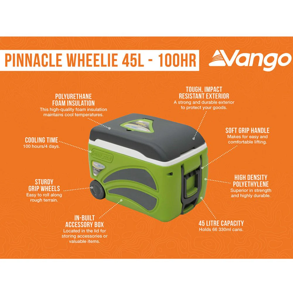Vango Pinnacle Wheelie 45L-100Hr Cooler (Green) - Image 2