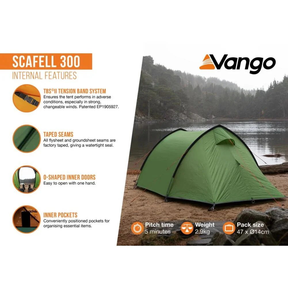 Vango Scafell 300 Tent - 3 Man Trekking Tent - Image 4